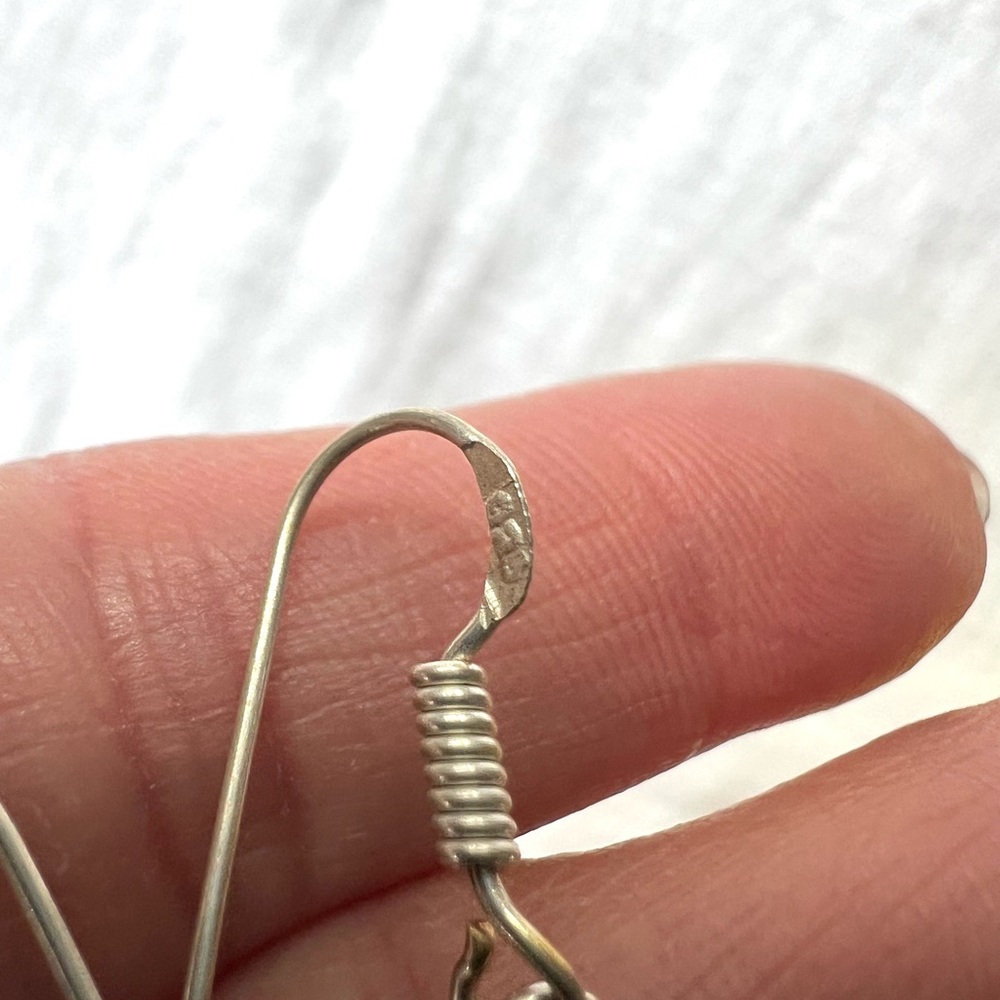 925 Blue Black TIGERS EYE Earrings - Picture 4 of 4